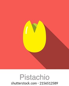 Icono plano de Pistachio, ilustración vectorial