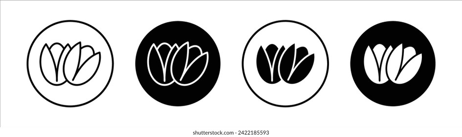 Pistachio flat line icon set. Pistachio Thin line illustration vector