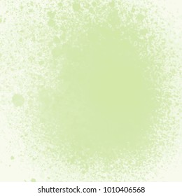 pistachio green watercolor splatter pattern with dense colored center area and spots all around, vector illustration