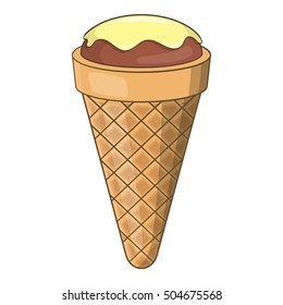 Pistachio ice cream icon. Cartoon illustration of ice cream vector icon for web design