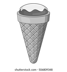 Pistachio ice cream icon. Gray monochrome illustration of ice cream vector icon for web design