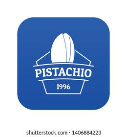 Pistachio icon blue vector isolated on white background