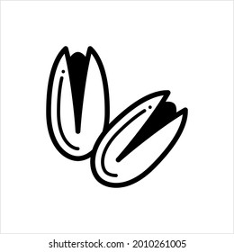 Pistachio Icon, Editable Seed Of Desert Plant Fruit Drupe Vector Art Illustration