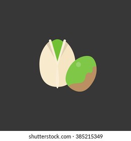 pistachio icon, flat design