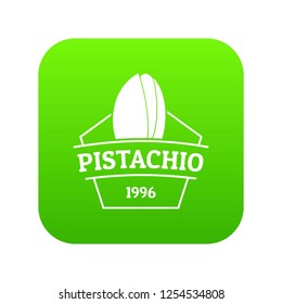 Pistachio icon green vector isolated on white background
