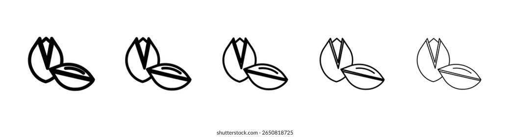 Pistaziensymbol einzeln auf weißem Hintergrund