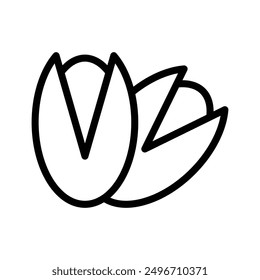 pistachio icon linear logo mark in black and white
