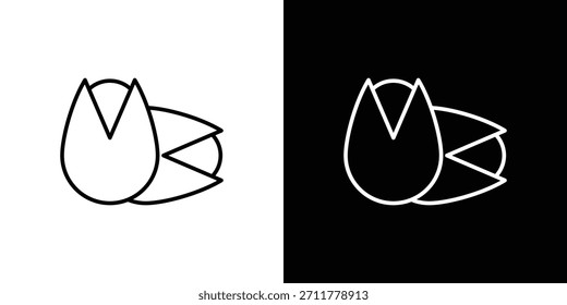 Esquema del icono de pistacho. Vector aislado pictograma para el Web
