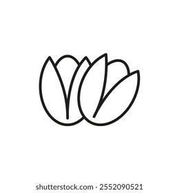 Pistaziensymbol einfaches flaches Symbol mit dünner Linie