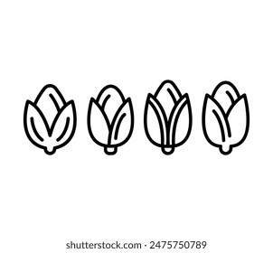 pistachio icons symbol vector design simple line black white color illustration collection sets