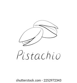 Pistachio illustration. Nut cartoon simple icon. Vector