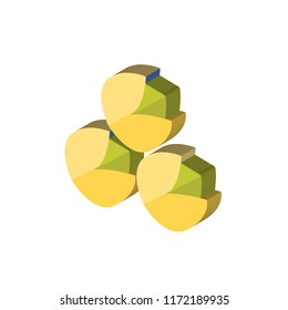 Pistachio isometric left top view 3D icon