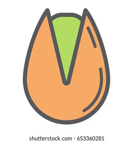 Pistachio line icon, nut and snack, vector graphics, a colorful linear pattern on a white background, eps 10.