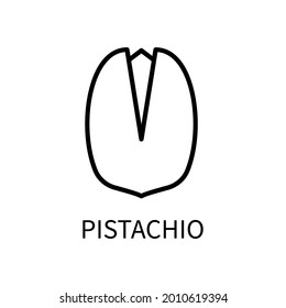 Icono De Línea De Pistachio En Un Estilo Simple. La fuente de producción de leche vegetal. Señal vectorial en un estilo simple aislado en un fondo blanco. Tamaño original 64x64 píxeles.