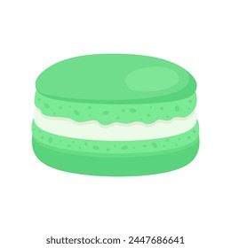 Un macarrón de pistacho, Ilustración vectorial, eps