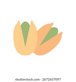Icono de color plano de nuez de pistacho: comida y refrigerio