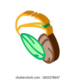 Pistazienmutter-Symbol, Vektorgrafik. isometrisches Pistaziennusszeichen. farbige einzelne Symbolillustration