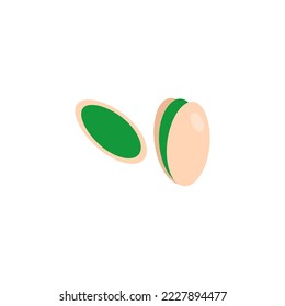 Pistachio nut isolated on white background.