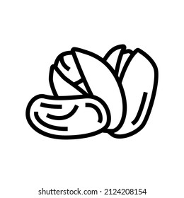 pistachio nut line icon vector. pistachio nut sign. isolated contour symbol black illustration