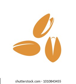 Pistachio Nut  Logo. Isolated Pistachio Nut On White Background



