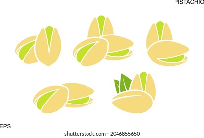 Pistachio Nut  Logo. Isolated Pistachio Nut On White Background