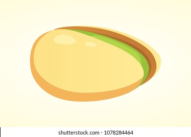 Pistachio nut vector illustration in cartoon style. Organic food.