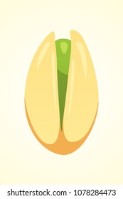 Pistachio nut vector illustration in cartoon style. Organic food.