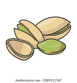 Ilustración vectorial aislada de las castañas de pistachio para el Día Nacional del Pistacho el 26 de febrero