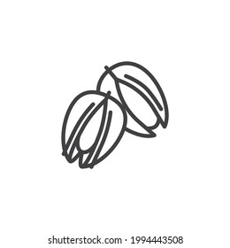 Pistachio nuts line icon. linear style sign for mobile concept and web design. Pistachio snack outline vector icon. Symbol, logo illustration. Vector graphics