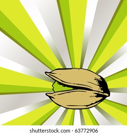 pistacho sobre fondo de color