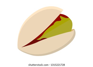 Pistachio on white background.
