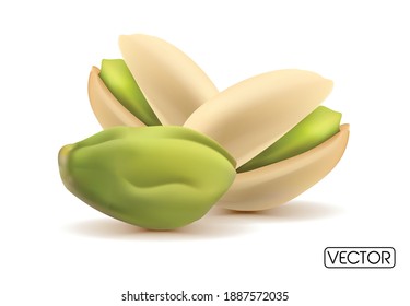 Pistachio on a white background. vector EPS