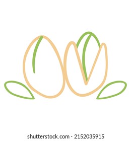Pistachio. Outline vector icon on white background.