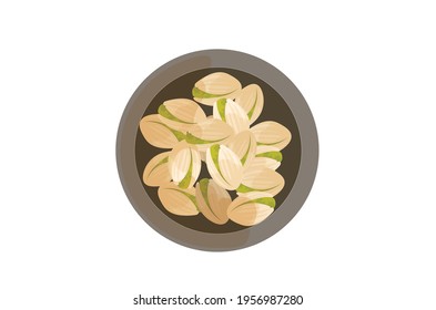 pistachio roasted salty Pista Vector illustration isolated on white background