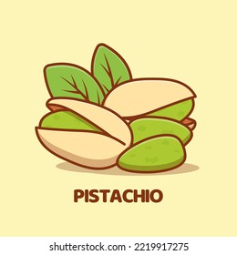 Pistachio seed cartoon vector icon illustration isolated