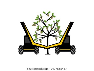 Pistachio Shaker Tractor Design Illustration vector eps format , suitable for your design needs, logo, illustration, animation, etc.