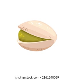 Pistachio in a shell. Pistachio illustration. Useful natural product.