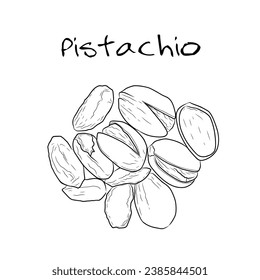 ilustración de diseño vectorial pistachio adecuada para alimentos, pegatinas, etiquetas, elementos 