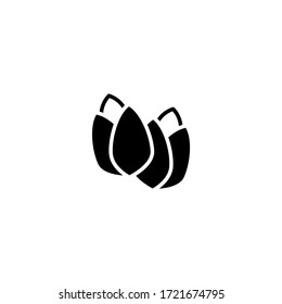 Pistachio vector icon in black solid flat design icon isolated on white background
