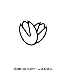 Icono de vector Pistachio en lineal, icono de contorno aislado en fondo blanco