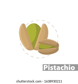 pistachios color icon. isolated vector illustration