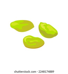 Pistachios for creating your own ice cream. Pistachios cartoon illustration. Summer, sundae concept