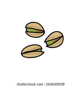 pistachios doodle icon, vector illustration