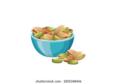 Pistachios nuts pista vector illustration isolated on white background