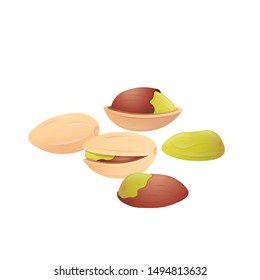 Pistachios on a white background. Vector illustration.