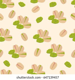 Pistachios seamless background, vector