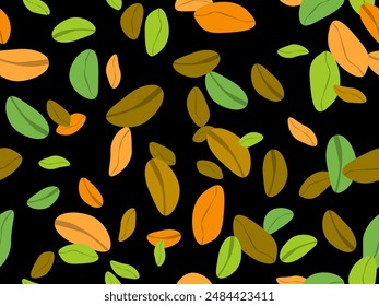 Patrón sin fisuras de pistachos. Fondo con nueces verdes, pistachos y cacahuetes en un estilo minimalista. Diseño para envoltorios, fundas, Fondos de pantalla y Anuncios. Ilustración vectorial
