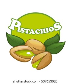 pistachios vector cartoon illustration