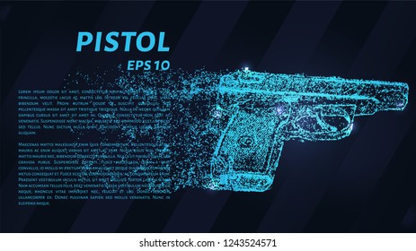 The pistol of the blue points of light. The pistol of the particles. Vector illustration