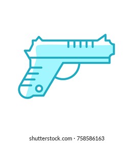 Pistol blue vector icon